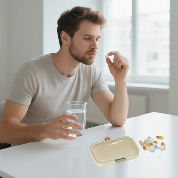 Miogawg Pill Organizer, Travel Portable Small Medicine Box, Moisture-Proof Pill Case, Daily Pill And Supplement Organizer For Fish Oil/Vitamin