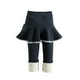 thumbnail image 4 of XFHLMJFF Baby Girls Pantskirt Toddler Thicked Lined Casual Solid Color Culottes Leggings Winter Trousers Size 3-4 Years, 4 of 4