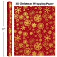 thumbnail image 2 of Papel de regalo Flyhill Kraft Gold con forma de copo de nieve en relieve, 43 x 10 m, 2 of 6