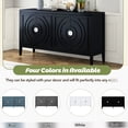 thumbnail image 3 of Sideboard with circular design and round handle for kitchen, living or dining room in retro style adds warmth and storage, 3 of 6