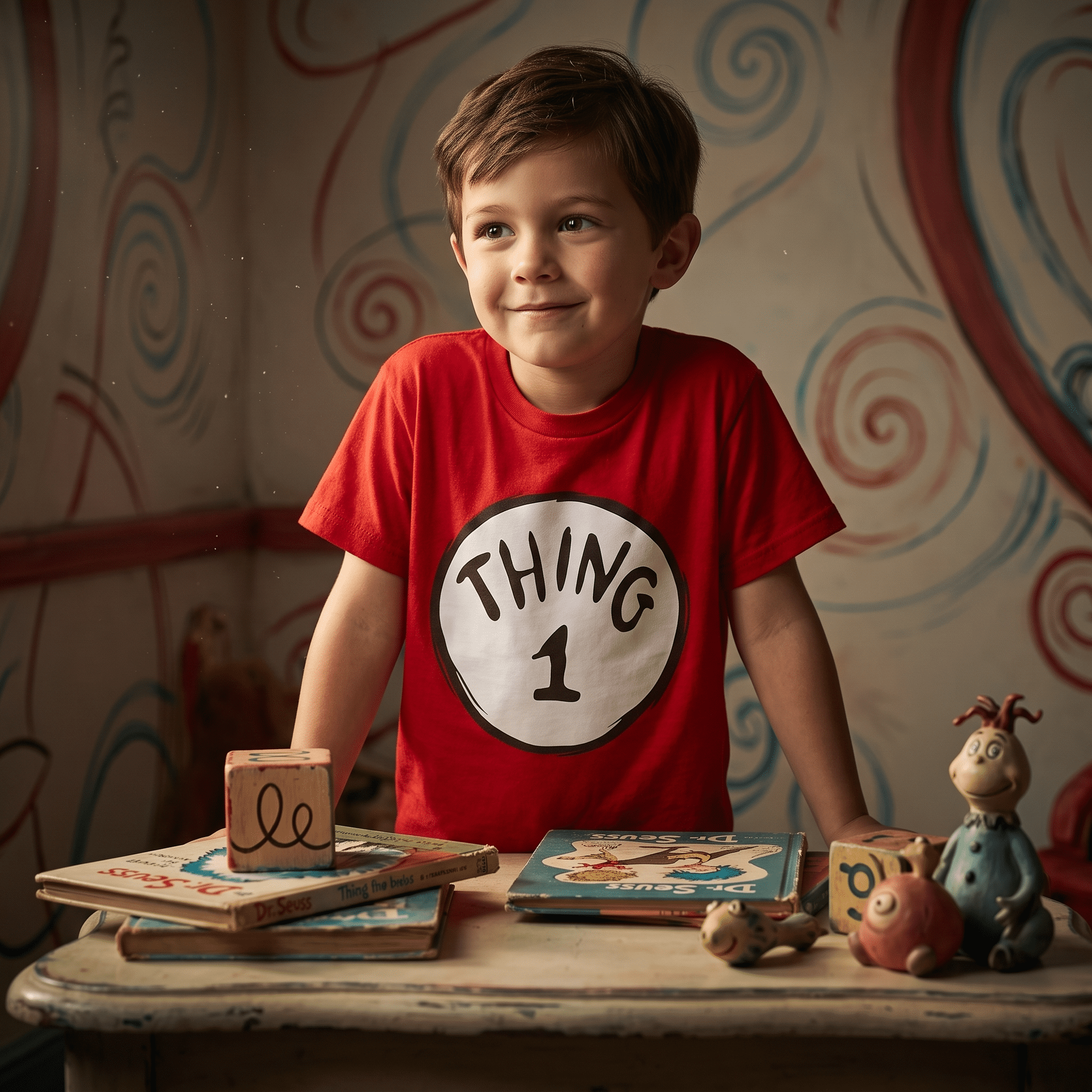 Dr Seuss Thing 1 or Thing 2 Kids T-Shirt Children’s Character Costume Tee