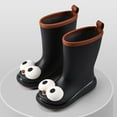 thumbnail image 2 of Toddler Boots,Girls Rain Boots Cartoon Big Eye Lightweight Comfortable Soft Sole Girls Rain Boots For Rainy Days,Fall Boots,Z02 Black,11-11.5 Years, 2 of 5