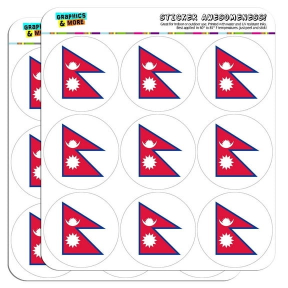 Nepal National Country Flag 2" Scrapbooking Crafting Stickers