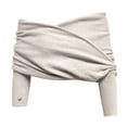 thumbnail image 5 of PMVFHDE Women's V-Neck Cross Front Solid Color Sweater Versatile Off Shoulder Way Scarf Top Beige,One Size, 5 of 5