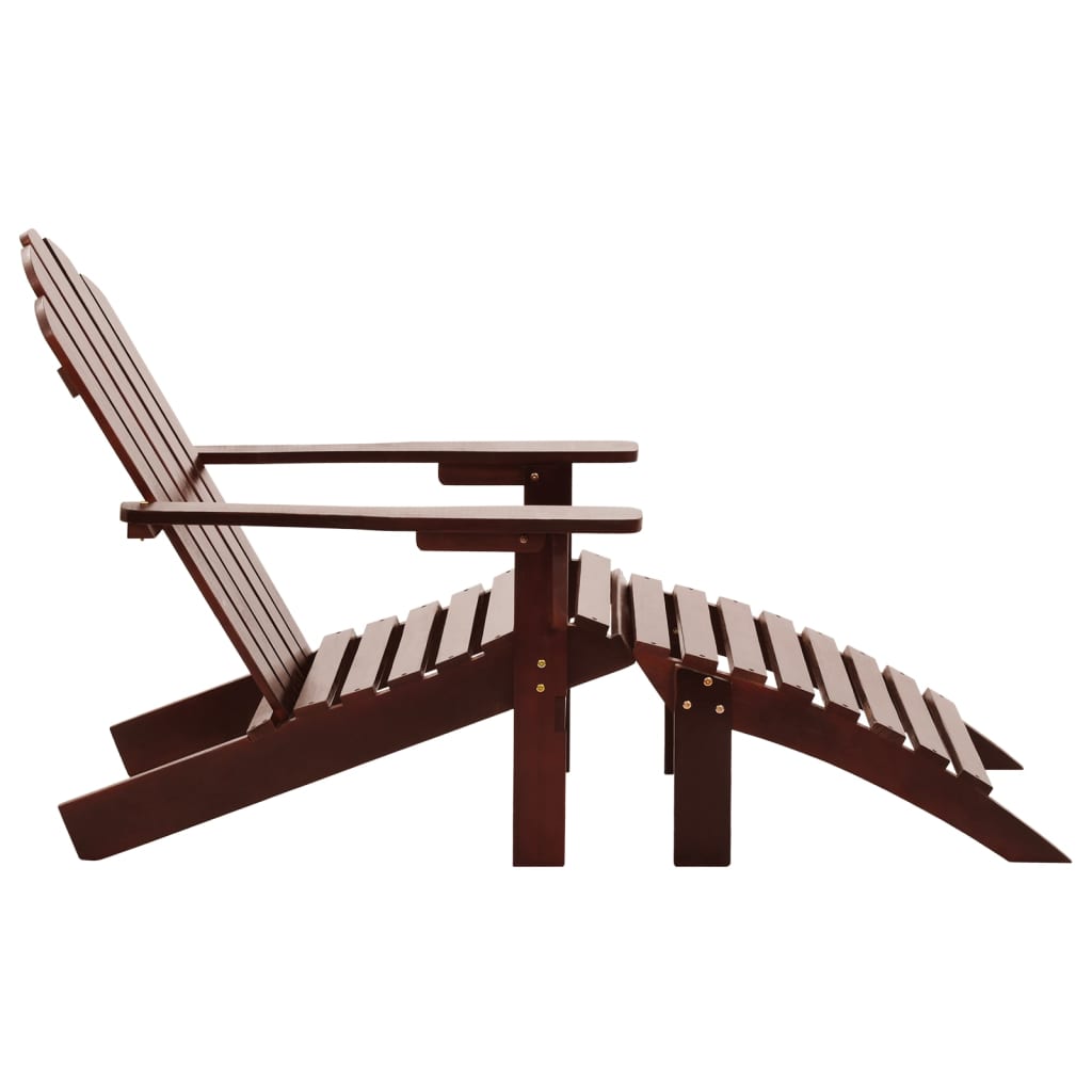 vidaXL Adirondack Chair Patio Adirondack Chair with Ottoman Solid Wood Fir