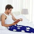 thumbnail image 5 of Gukieu Navy And White Polka Dot Print Men's Home Trousers, Elastic Drawstring Home Pajamas Clothing Suitable for Adult Men-X-Large, 5 of 6