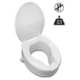 thumbnail image 4 of Raised Toilet Seat with Lid for Elderly 4" High, Fits Round and Elongated up to 15" Wide, Commode Seat with Sturdy Brackets, Medical Aid, 4 of 7