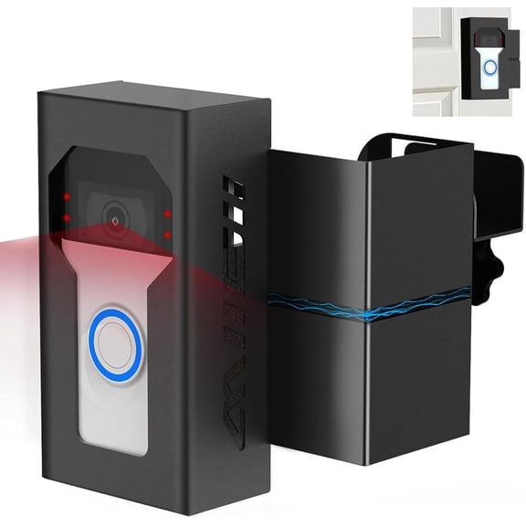 Anti Theft Doorbell Mount, All Metal Camera Door Mount Upgrade with Charging Port, No Drill Doorbell Holder for Home Apartment Door, Compatible with / Video Doorbell