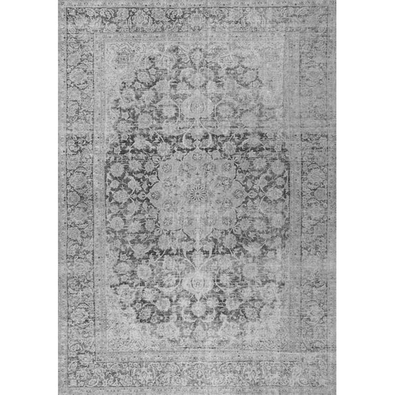 Ahgly Company Indoor Rectangle Persian Gray Traditional Area Rugs, 7' x 9'