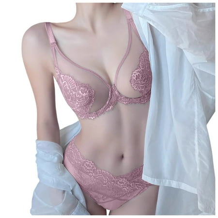 LARUYEKO Women s Thin Bra Set with Large and Small Push Up Underwear Mens Briefs Mens Size Med Underwear Briefs Mens Women Underwear and Bra Set Women Underwear Lace Shorts Set Lace Lingerie Set 3