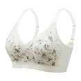 thumbnail image 1 of Puntoco Sujetadores cómodos para mujer, sujetadores de moda con estampado de flores, sin aros, con encaje y copa fija, finos y ligeros para uso diario, 1 of 3