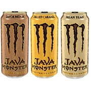 Java Monster, Coffee + Energy Drink, 3 Flavor Variety Pack 15 Ounce (Pack Of 12)