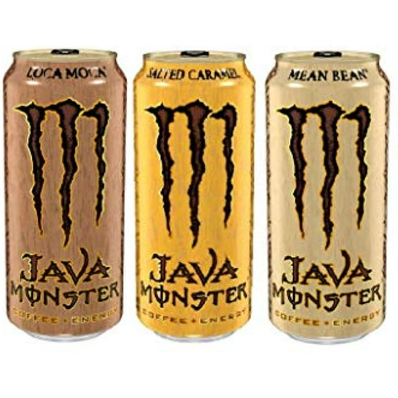 Java Monster, Coffee Energy Drink, 3 Flavor Variety Pack 15 Ounce (Pack Of 24)