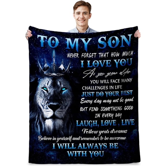 DAJU Gifts for Fathers Day Son to My Son Gift Throw Blanket Best Birthday Gifts for Son from Mom Ideas for Son from Dad Mom Positive Graduation Gift Ideas for Son from Dad(30*40inch)