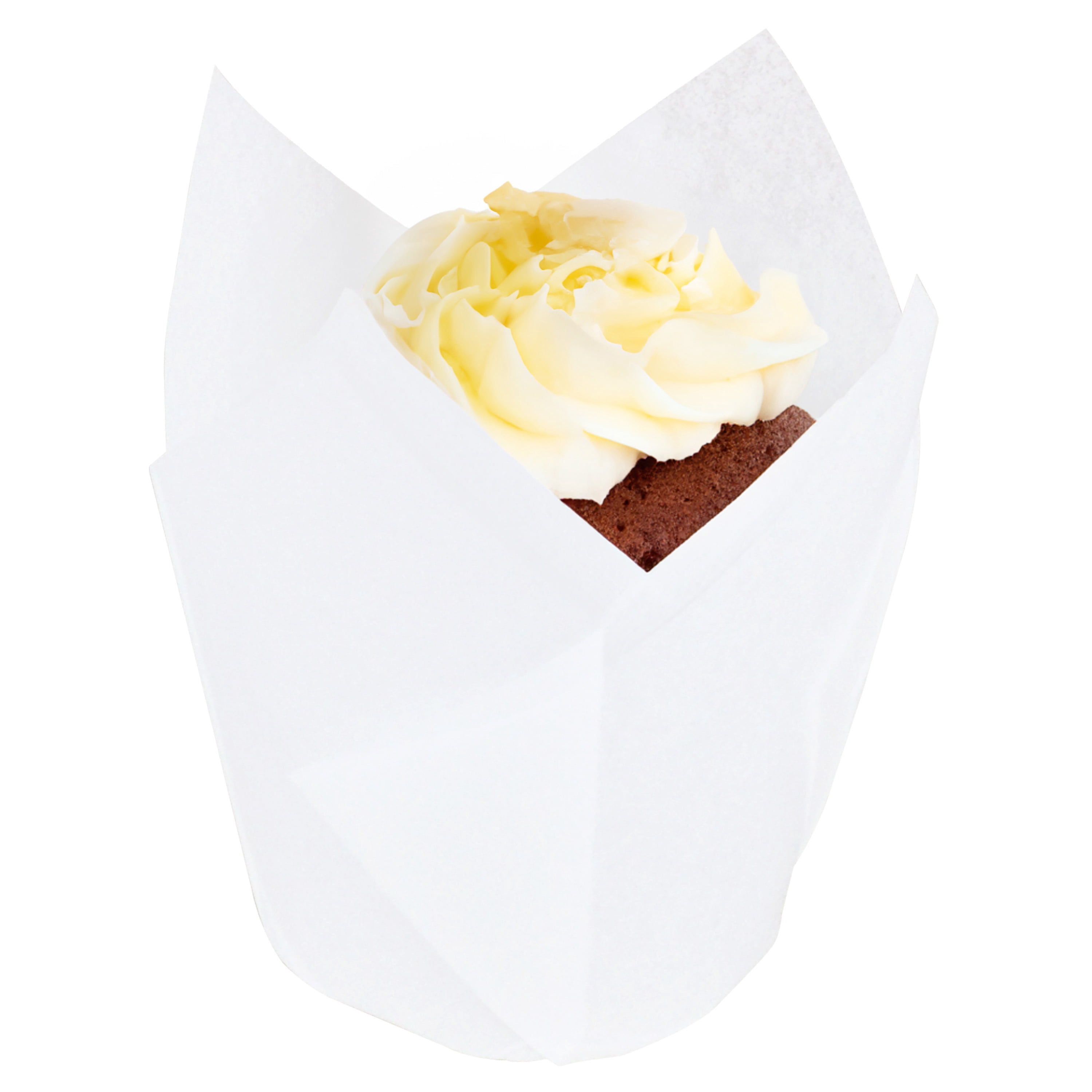 1.97 in Dia Bottom x 3.15 in H, 24 ct Tulip White Paper Baking Cups, Everyday, Baking Cups, Way to Celebrate