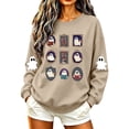 thumbnail image 5 of Tbopshirt Wonmen Halloween Graphic Sweatshirt Crewneck Sweatshirt Cute Printed Long Sleeve Pullover Tops, 5 of 6