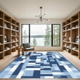 thumbnail image 2 of ODIKA 4'x6' Machine Washable Non-Slip Area Rug, Geometric Navy Blue High Traffic Rug with Pad, Blue, 1050890, 2 of 8