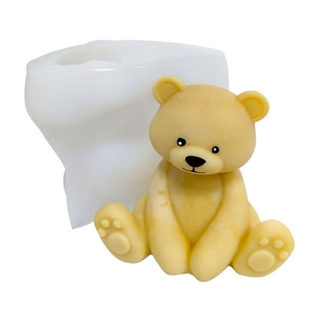 

Goxfaca Silicone Mold 3D Bear Shape Silicone Fondant Mould Candle Silicone Mold Candy Making Accessories For Making Hot Chocolate Cake Jelly