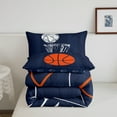 thumbnail image 3 of Sports Full Bedding Sets Basketball Comforter Set, Basketball Print Reversible Duvet Insert Ball Game Down Comforter, Basketball Court Bedding Comforter Sets, 3 of 5