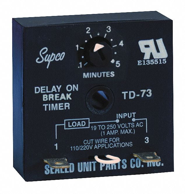 Supco Encapsulated Timing Relay,19-250VAC  TD73