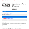 thumbnail image 2 of Rear Axle Differential Bearing - Compatible with 1960 - 1965 GMC 2500 Series 1961 1962 1963 1964, 2 of 2