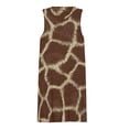 thumbnail image 3 of Giraffe Skin print Spring Summer Dresses for Women Fashion T-shirt Dress Casual Sleeveless Loose Sundress with Pockets, 3 of 5
