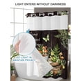 thumbnail image 4 of No Hook Cloth Fabric Shower Curtain with Snap in Liner, Forest Frog Waterproof Shower Curtains Set with See Through Top Window, Green Botanical Mushroom Butterfly Black Bath Curtains Shower 36"x78", 4 of 6