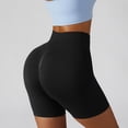 thumbnail image 6 of OSOLU Fitness Yoga Shorts High Waist Soft Spandex Riding Shorts Women's Dance Volleyball Lift Shorts Sports Soft Tummy Control Workout Athletic Gym Bottoms Black M, 6 of 6