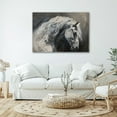 thumbnail image 2 of Horse Oil Painting White War Horse Canvas Art Framed Horse Picture Wall Art For Livingroom Bedroom Office, 2 of 6
