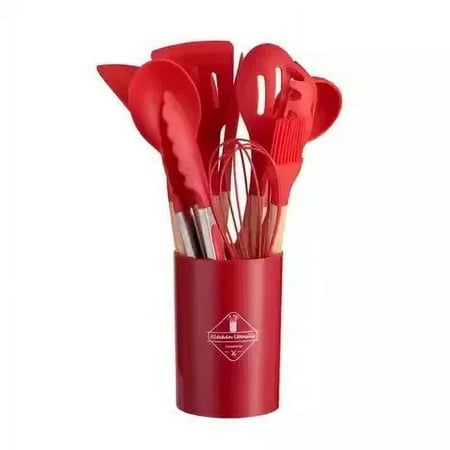 

12PCS Food Grade Silicone Kitchen Cookware Utensils Turner Spatula Measuring Spoon Practical Cooking Tool Kitchenware Set