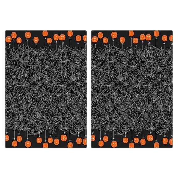 2 Pcs Funny Kitchen Towels,Spider Web Border Halloween Pattern Microfiber Dish Towels,Kitchen Tea Towels,Kitchen Towel Set (18" X 26")