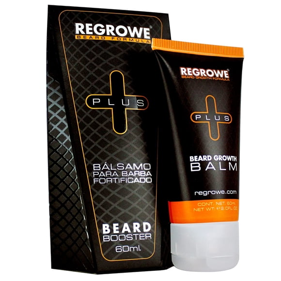Regrowe - Bálsamo de Crecimiento de Barba Fortificado Regrowe Plus 5% - Adicionado con Queratina, Aloe Vera, Vitamina E, Complejo de aminoácidos minerales, Alantoína -