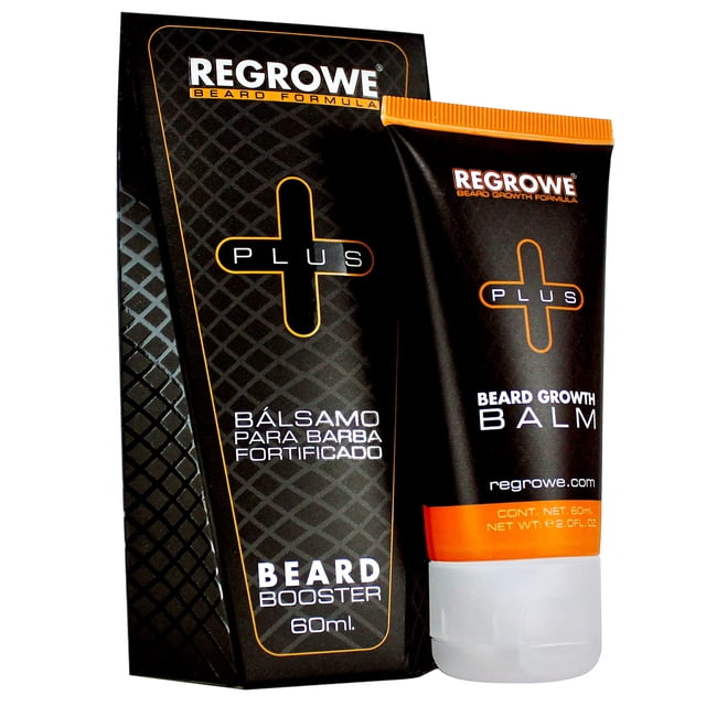 Regrowe - Bálsamo de Crecimiento de Barba Fortificado Regrowe Plus 5% - Adicionado con Queratina, Aloe Vera, Vitamina E, Complejo de aminoácidos minerales, Alantoína -
