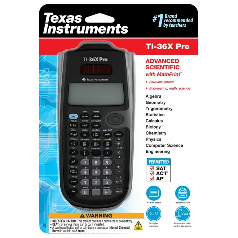 Texas Instruments TI 36X Pro Four line Scientific Calculator High School Math and Science