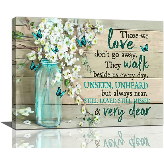 Farmhouse Bathroom Wall Art Rustic Teal Bathroom Floral Butterfly Pictures Wall Decor Country Bathroom Canvas Painting Prints Framed Artwork Decor for Living Room Bedroom 12"x16"