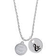 thumbnail image 1 of Delight Jewelry Stainless Steel Disc Class of 2022 Silvertone Script Initial Disc - & - Charm Necklace, 20"+3", 1 of 4