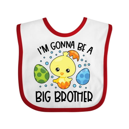 

Inktastic Easter I m Gonna Be a Big Brother with Green and Blue Eggs Gift Baby Boy Bib