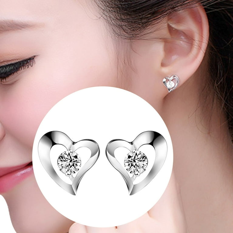 CHEEPUM Earrings Cool Earrings for Women Temperament Light Hoop Silver Ornaments Adorned With Diamonds Earrings Jewelry For Women And Girls Silver