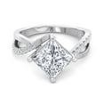 thumbnail image 2 of Garland - Moissanite Princess Cut Lab Diamond Engagement Ring With Wrap Detail Sidestones, 2 of 5