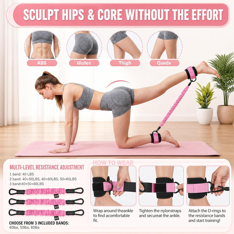 YOOVEE Resistance Bands with Handles, 3-Tube Set photo 4