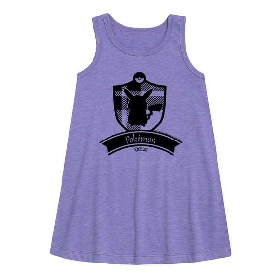 Pokémon - Plaid Badge - Youth Girls A-line Dress