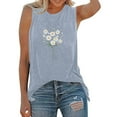 thumbnail image 2 of Zedker Shirts for Women Sunflower or Flower Graphic Tank Top Casual Sleeveless Round Neck Summer Tee Gray Plus XXL, 2 of 3