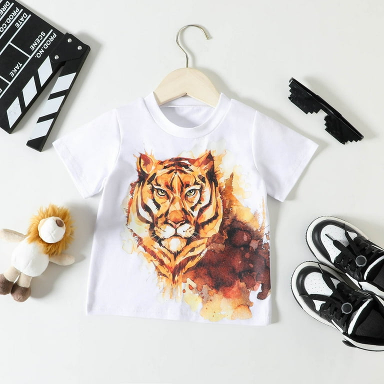 LNMQLPDBS Gender Neutral Baby Clothes Short Sleeve Crewneck Animal