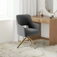 thumbnail image 2 of Mid-Century Modern Water and Stain Resistant Boucle Fabric Upholstered Swivel Accent Chair, Gray, 2 of 5