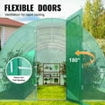 thumbnail image 4 of KFFKFF Tunnel Greenhouse, 27.4x9.5x7.4 ft, with Sturdy Galvanized Steel Frame, Green PE Cover, Swing Door, and 16 Roll-up Windows, Ideal for Extended Plant Growing Seasons Outdoors, 4 of 9