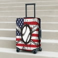 thumbnail image 6 of Haiem Vintage Baseball American Flag Pattern Luggage Cover Printed Suitcase Covers for Luggage Elastic Washable Suitcase Protector Fits 18-32 Inch Luggage-X-Large, 6 of 7