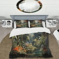 thumbnail image 2 of Designart "Reverie in Vietnam s Tropical Rainforest" Vietnam Bedding Covert Set - Landscapes Green Traditional Bed Set With 2 Shams, 2 of 6
