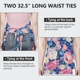 thumbnail image 6 of Pioneer Flower Floral Print Pattern Apron-Garden Aprons for Women with Pockets-Cotton Linen Waterproof Kitchen Cooking Gardening Aprons Adjustable for Kitchen,Cooking,BBQ and Salon 33x27 Inch, 6 of 7