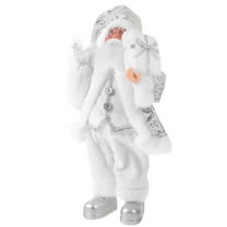 UPOUART White Standing Santa Claus Decoration for Christmas Festive Tabletop Ornament