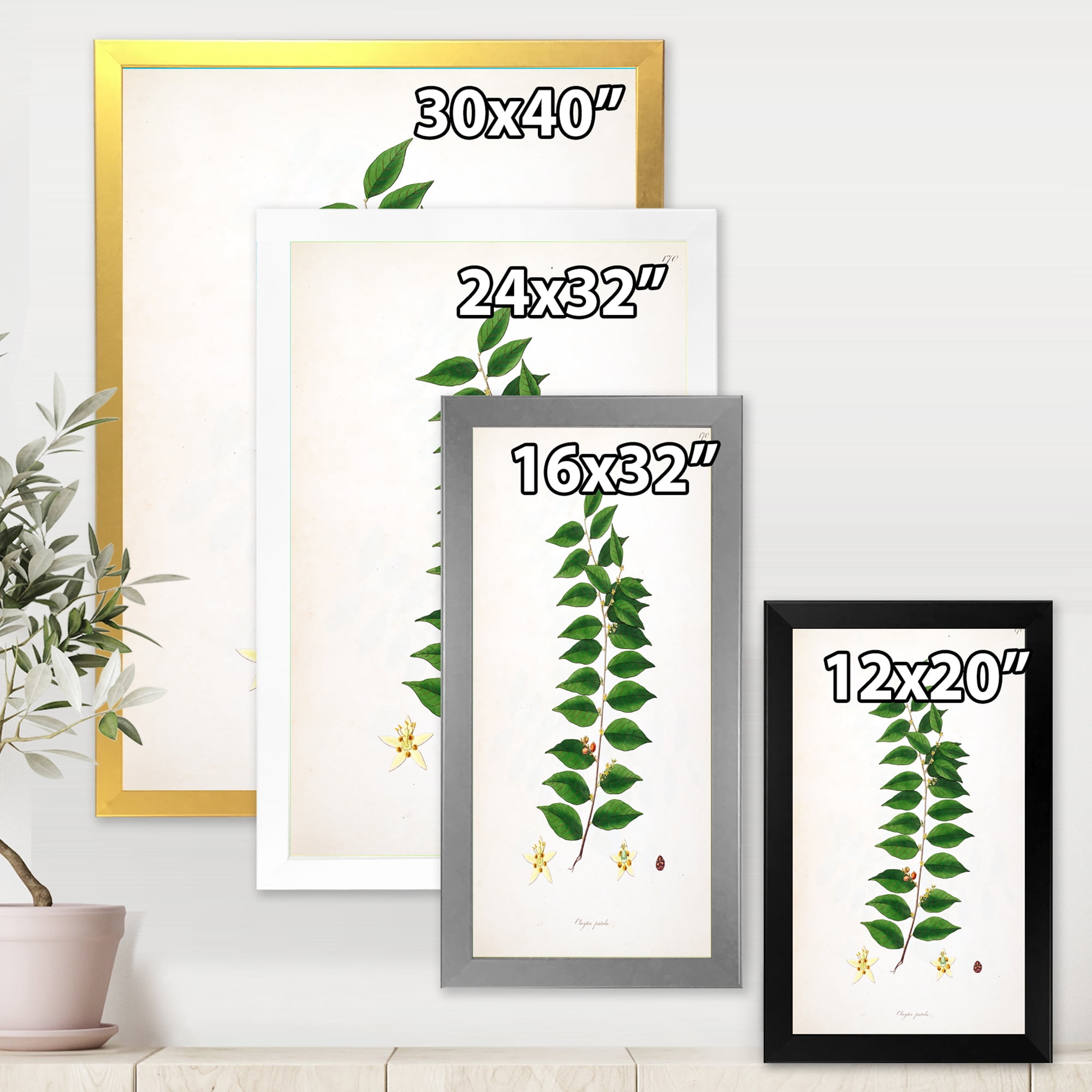 Designart 'Ancient London Plants VI' Farmhouse Framed Art Print